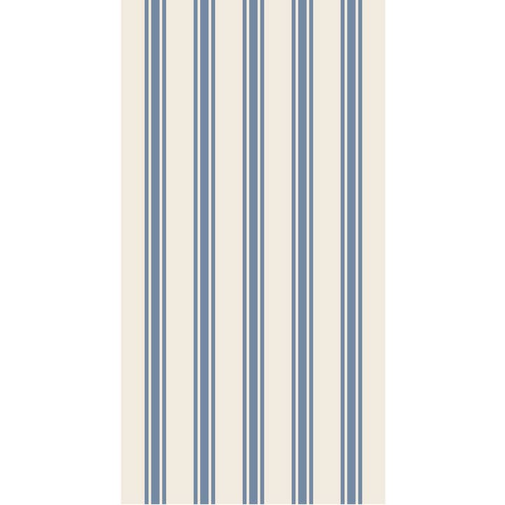 Guest napkin featuring a classic blue and cream vertical striped pattern.