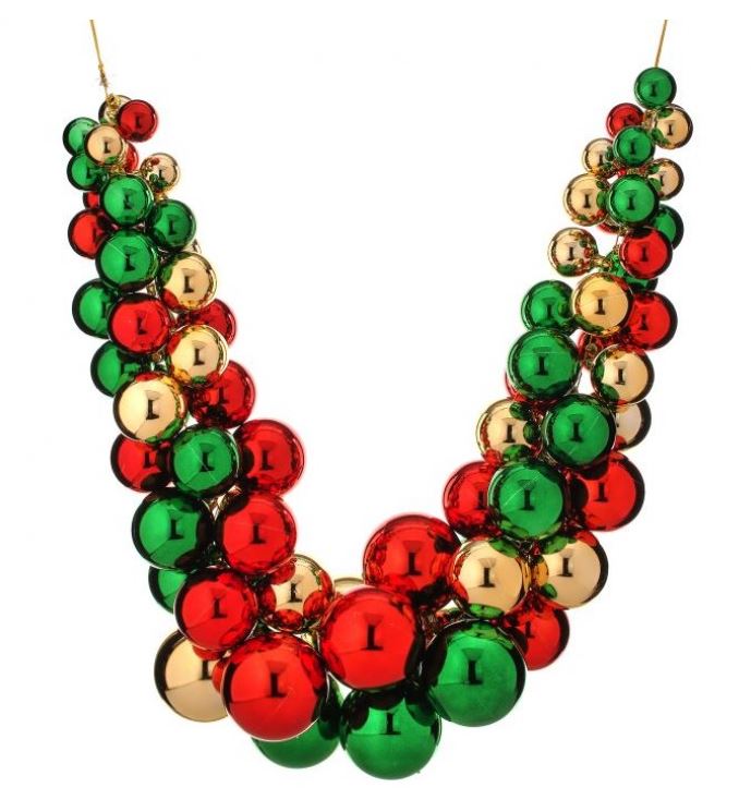 A 52-inch mixed ball swag garland featuring colorful spherical ornaments in a festive arrangement.