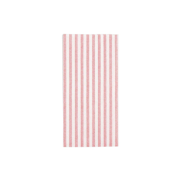 Papersoft Guest Towels featuring a red and white vertical stripe pattern.