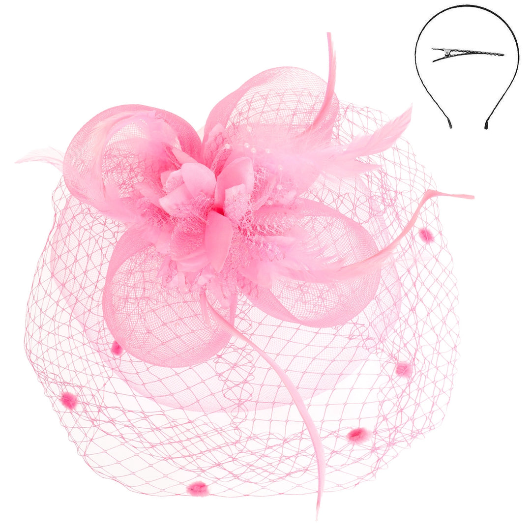 Floral Feathered Round Fascinator