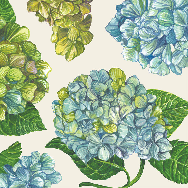 Triple-ply cocktail napkin with museum artwork print in neutral tones.