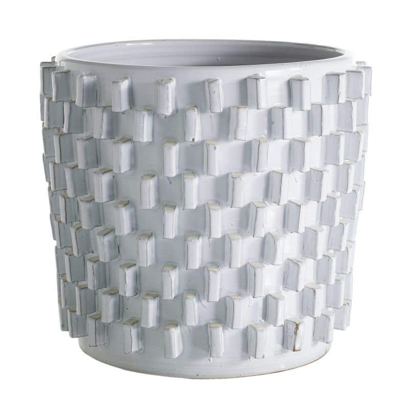 Ceramic Zona Pot in neutral tone with clean cylindrical silhouette.