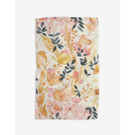 Recycled polyester waffle weave tea towel with single-sided print