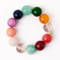 Cece Large Resin Bead Bracelet featuring oversized, colorful round beads in a circular arrangement.