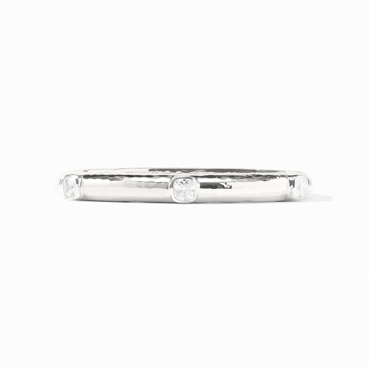 Silver Catalina hinge bangle with glass inlay