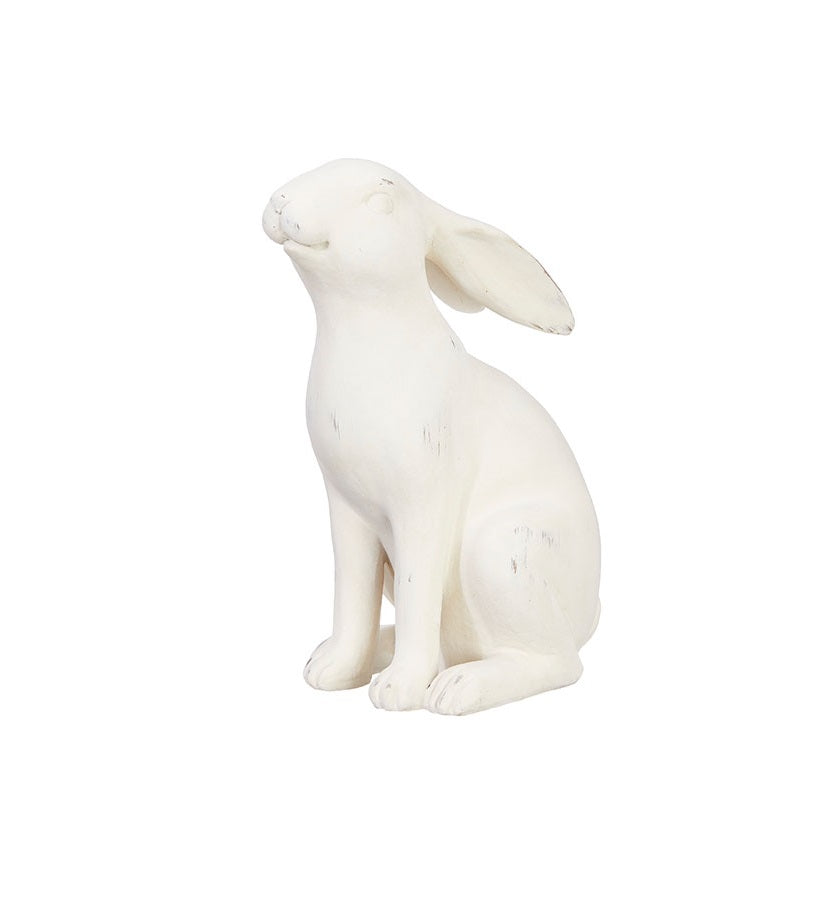 9" Distressed White Rabbit