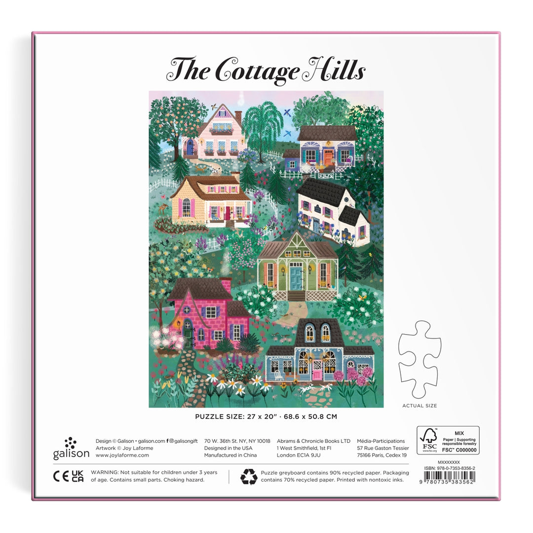 Joy Laforme the Cottage Hills 1000 Piece Puzzle in A Square Box