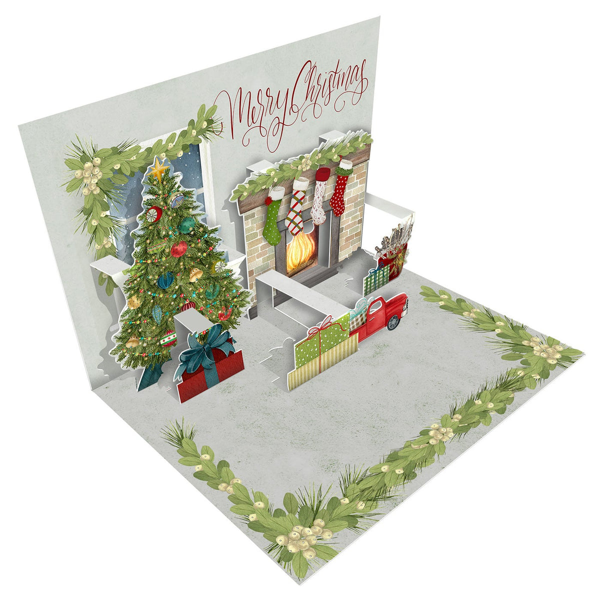 Packaging for Pop-Up Christmas Cards featuring traditional holiday designs with a three-dimensional pop-up interior.