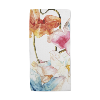 Mini kitchen towel with single-sided print made from post-consumer recycled materials.