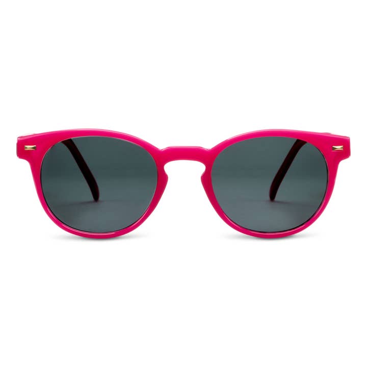 Boho Reading Sun sunglasses with polycarbonate frames in teal smoke lenses featuring spring hinges and UV400 protection.