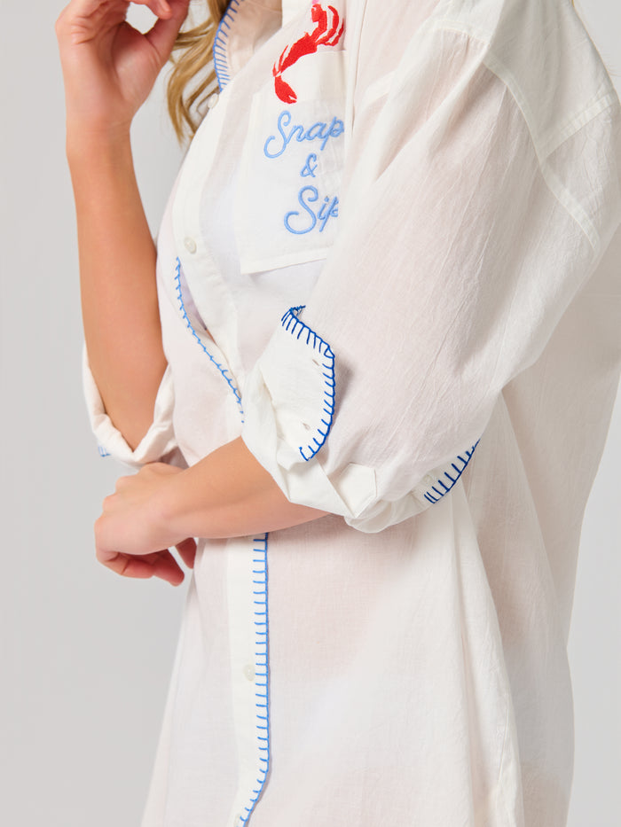 Katie "Snap & Sip/Catch of the Day" Cover-Up Shirt