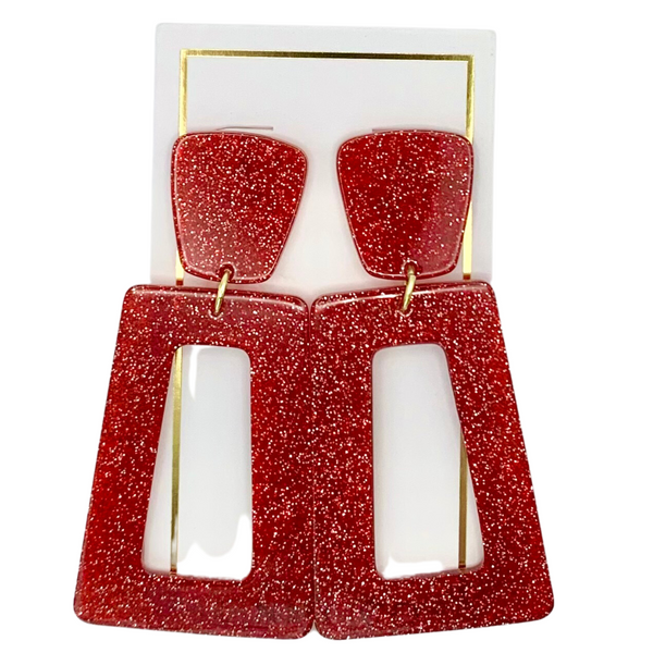 Kennedy earrings featuring a resin drop with stainless steel posts.