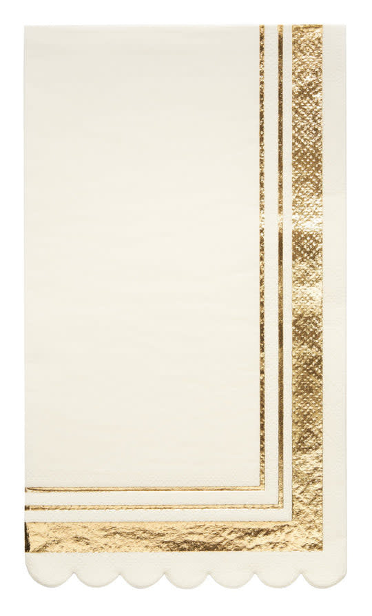Pack of twenty folded white three-ply guest towels with a subtle pattern.