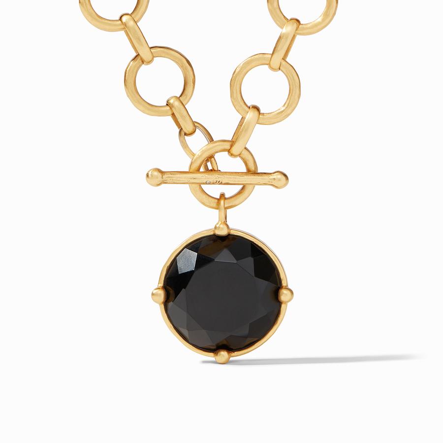 Honeybee Statement Necklace Gold Obsidian Black