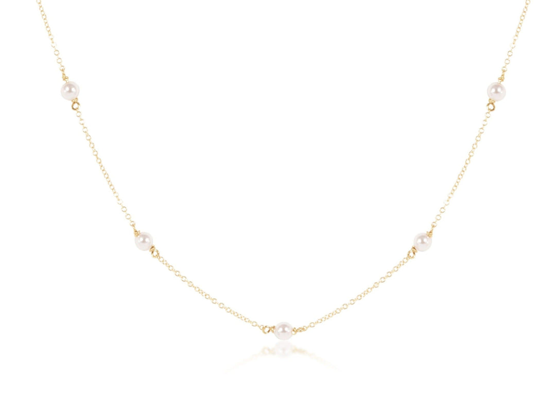 17” Choker Simplicity Chain Gold - 4mm Pearl