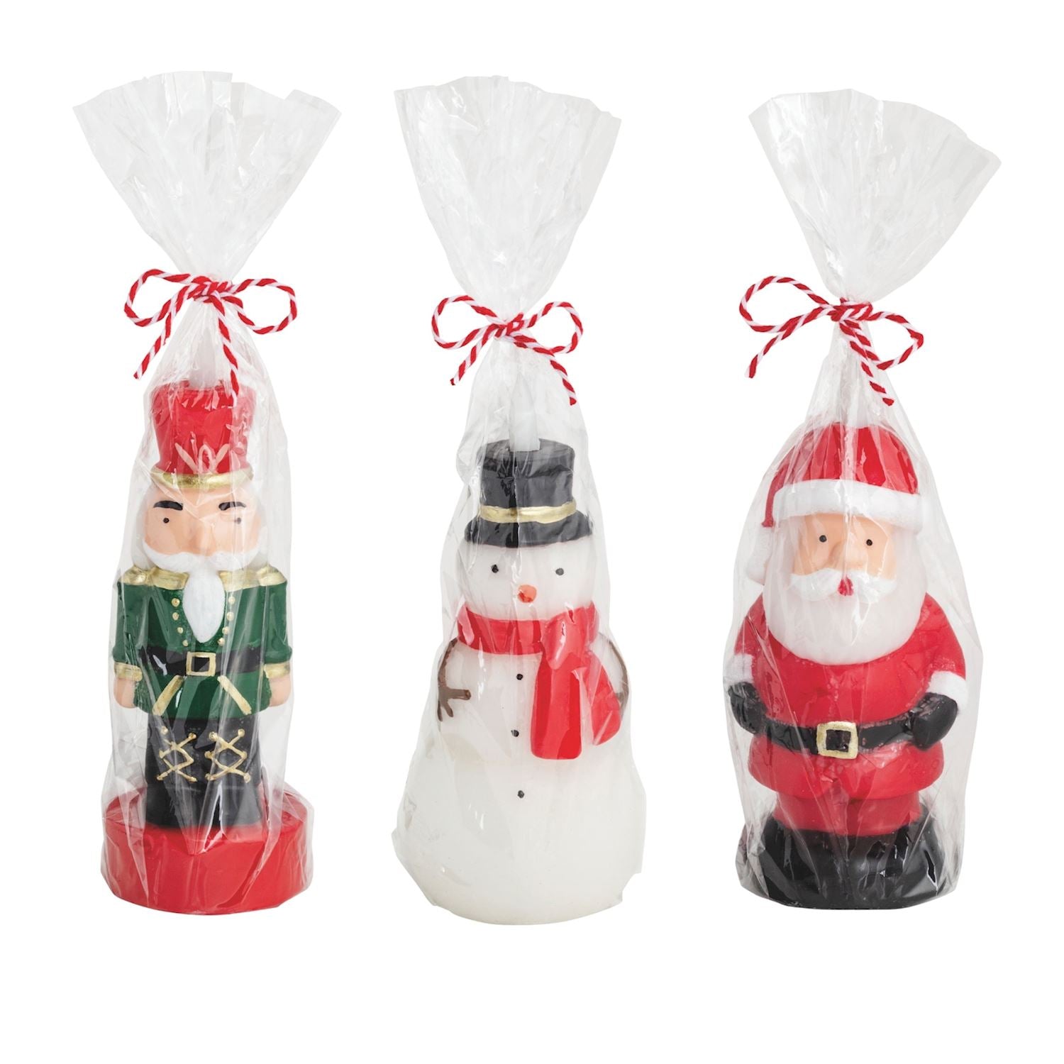 Christmas figural flameless candle with a festive holiday silhouette.