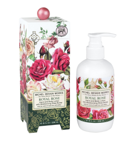 8 fl oz hand lotion bottle with aromatic peony scent