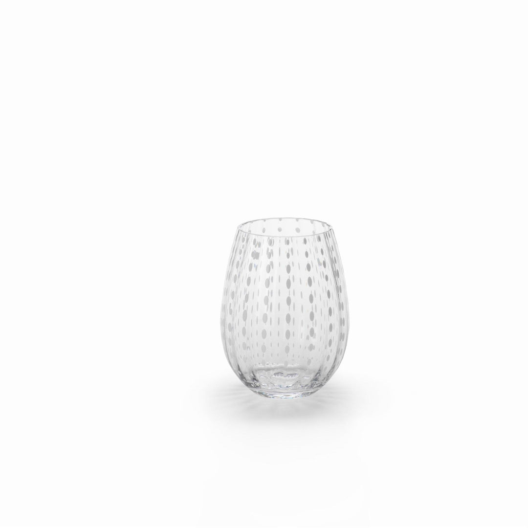 White Dots Stemless Glass