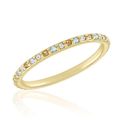 Thin Blue Opal ring with multi-stone accents in a delicate band silhouette.