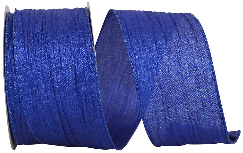 Crushed metallic shine wired edge trim in glimmer finish with a 2-1/2 inch width.