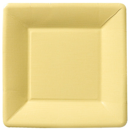 Seven-inch square paper plate with a classic linen texture finish.