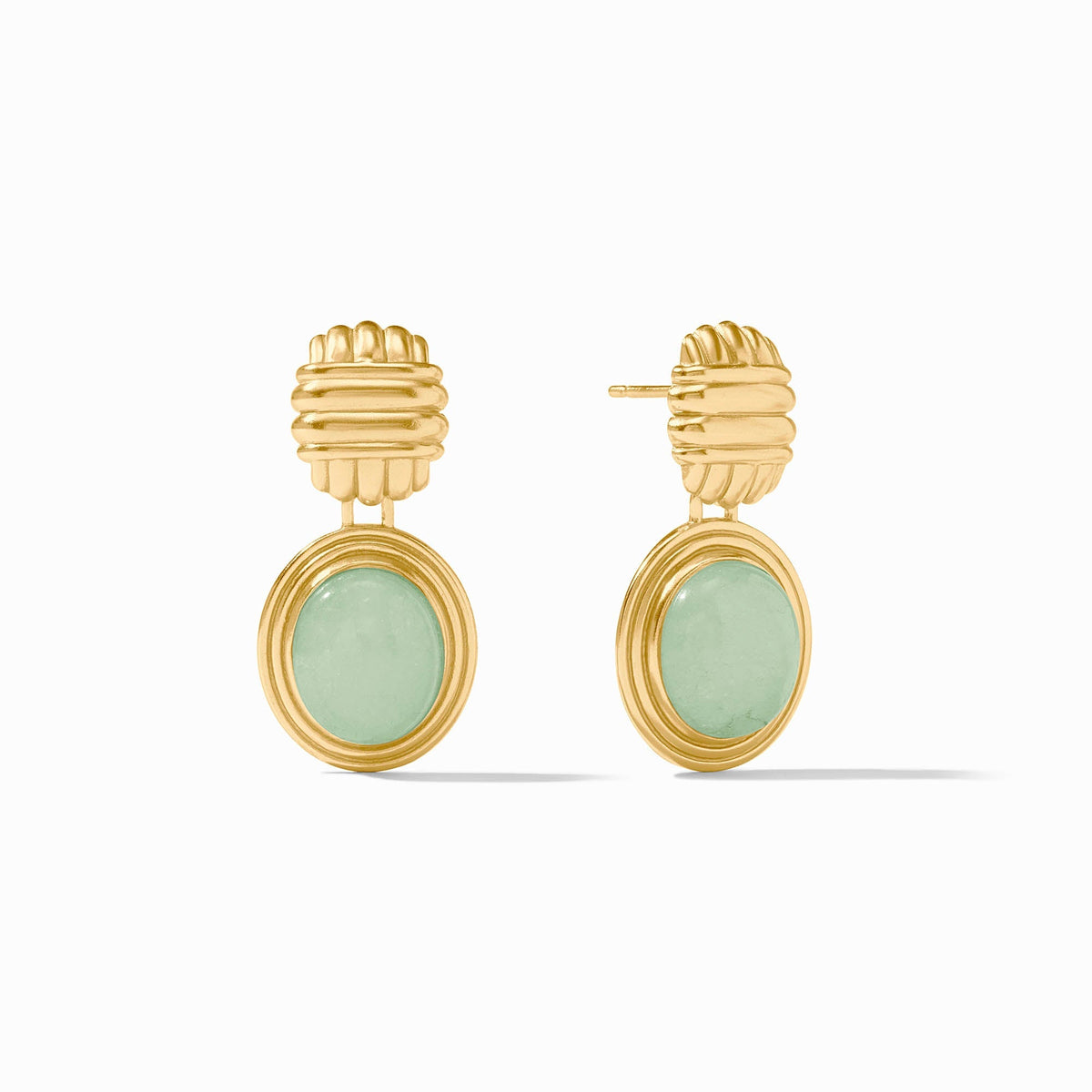 Portofino Stone earring with jade stone set in gold-plated metal