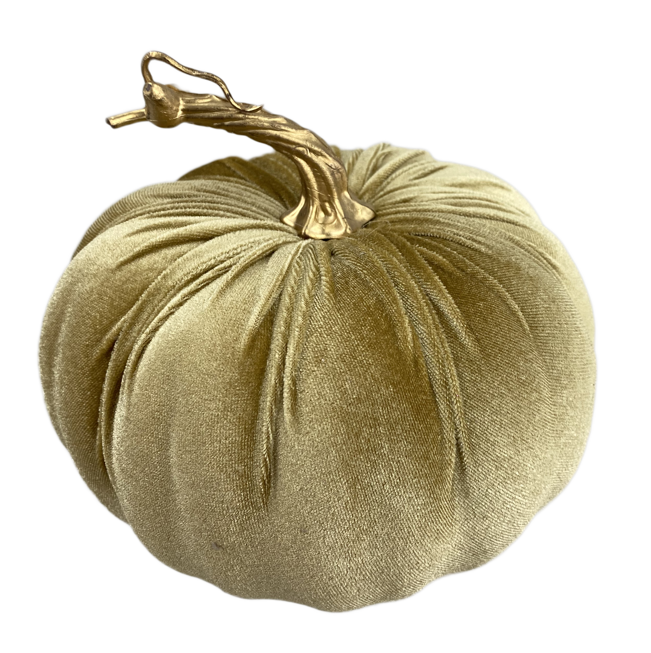 Velvet Pumpkin decor accent in orange with a smooth rounded pumpkin silhouette.