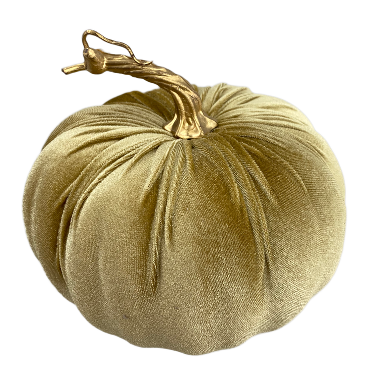 Velvet Pumpkin decor accent in orange with a smooth rounded pumpkin silhouette.