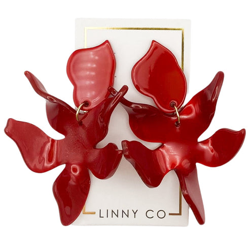 Flora abstract floral earring with a light featherweight feel.