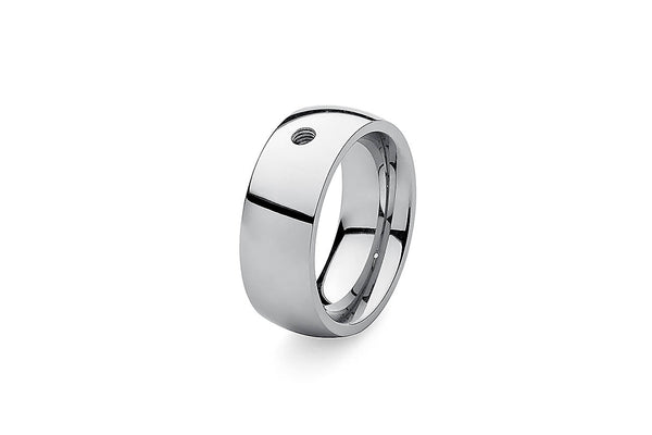 Interchangeable Basic Ring Big in silver metal with a wide band width