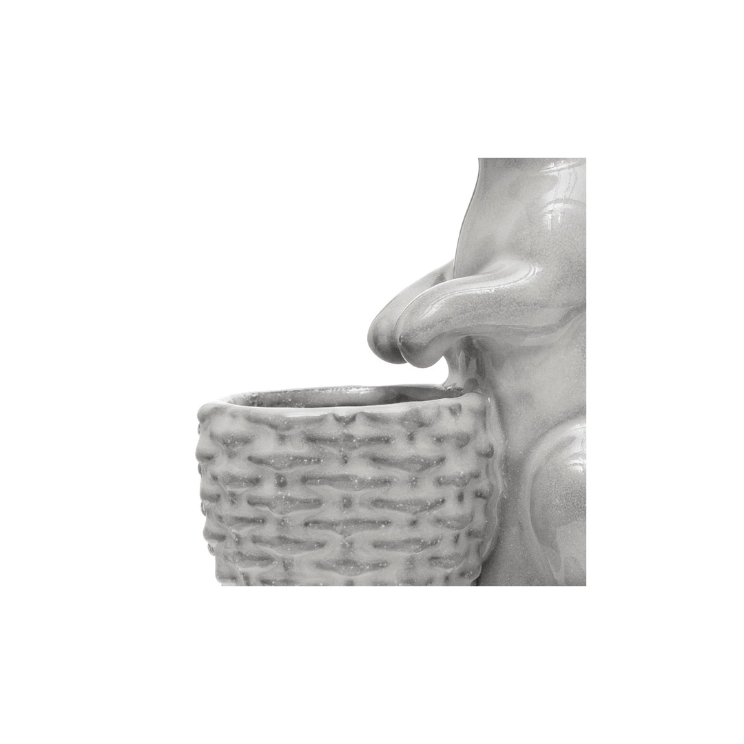 Stoneware Rabbit with Embossed Planter