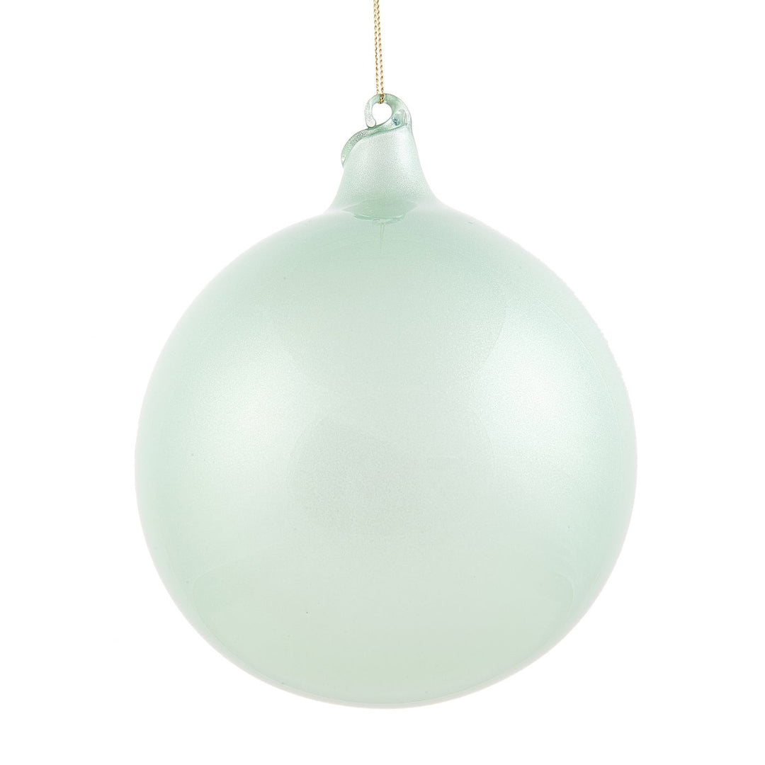 150mm light green glitter bubblegum ball ornament with a smooth finish and hanging loop.