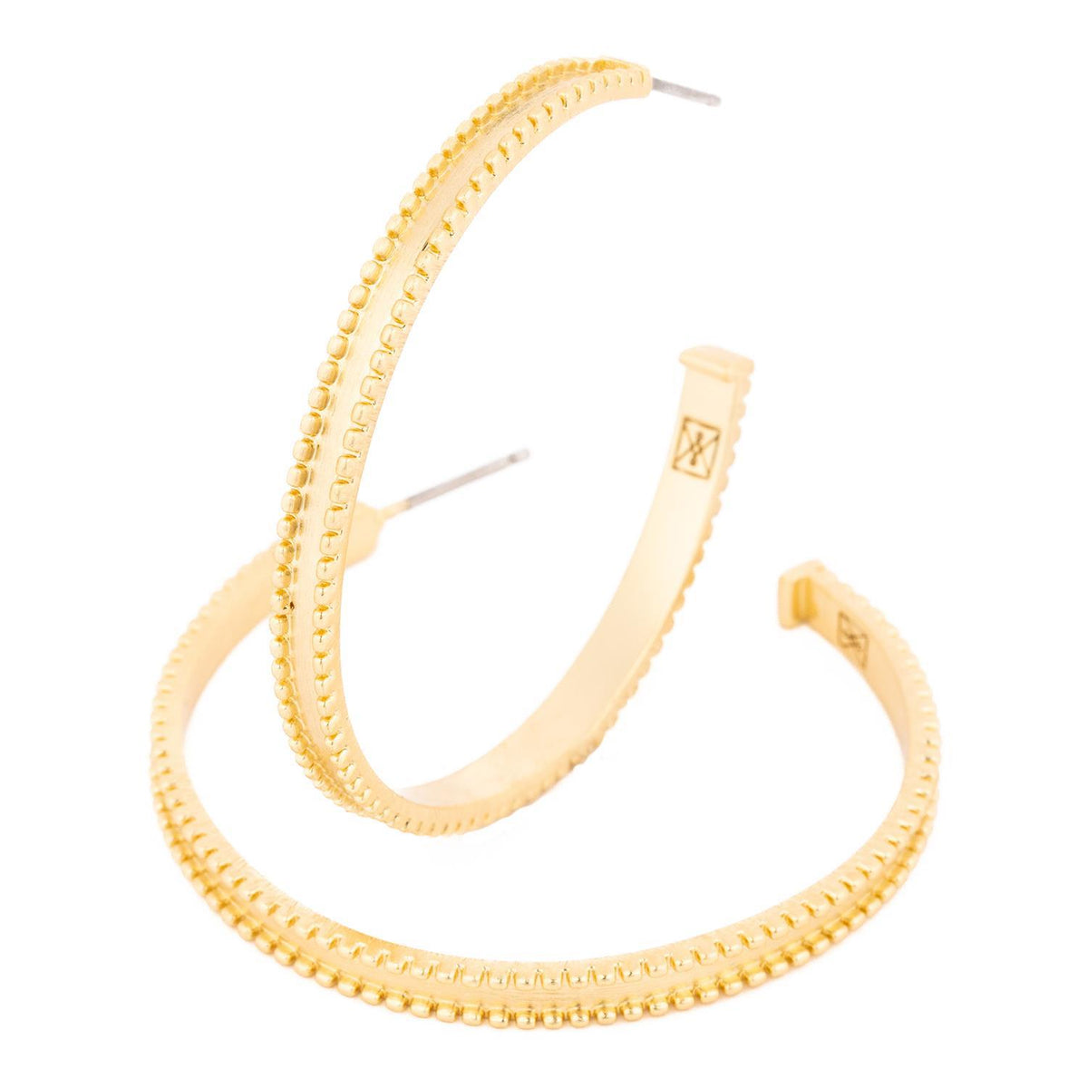 Gold-plated stud earrings with a polished round shape.
