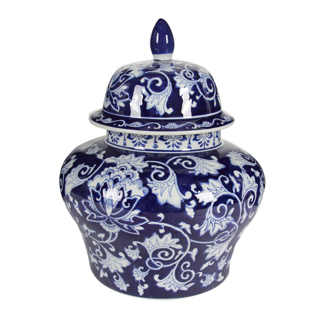 Large Aline ginger jar made of white porcelain with a cylindrical shape.