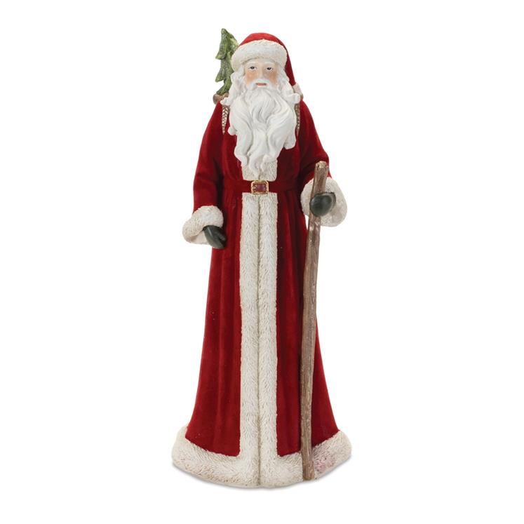 6x5 inch Santa figurine with a red hat, white beard, green suit, and black boots.