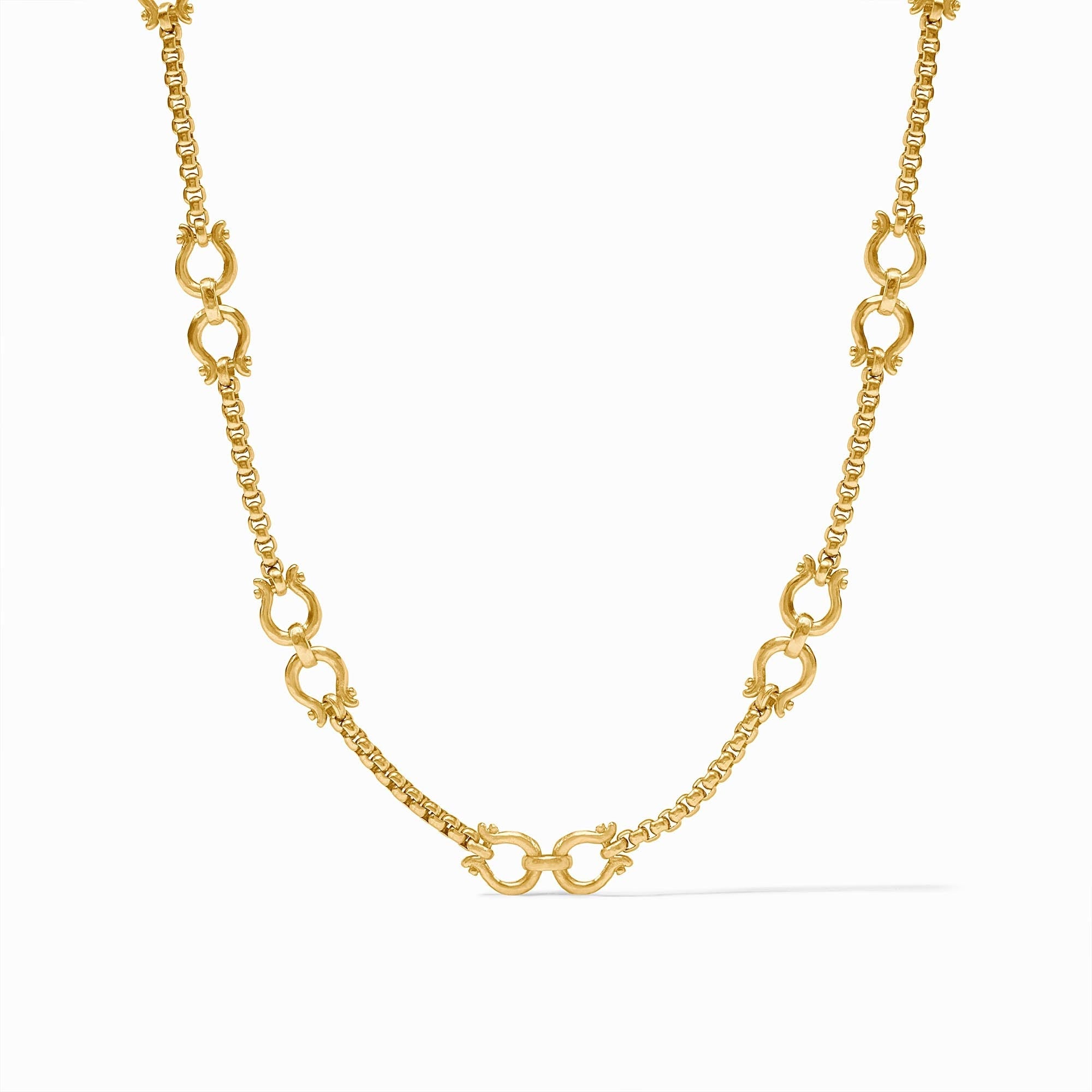 Gold plated Saratoga Demi Link necklace with adjustable chain length