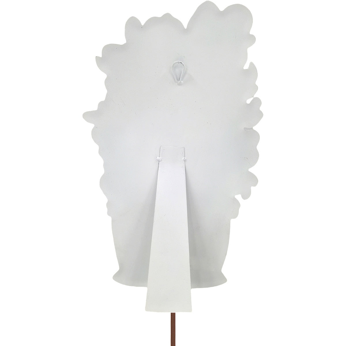 Martin's Potted Bouquet easel in a natural wood finish with green foliage and white flowers.