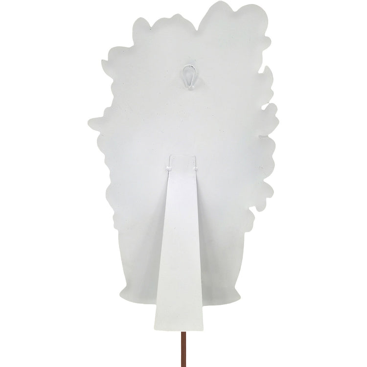 Martin's Potted Bouquet easel in a natural wood finish with green foliage and white flowers.