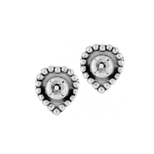Shimmer Heart Mini Post Earrings in silver plated finish with fine quality crystal details.