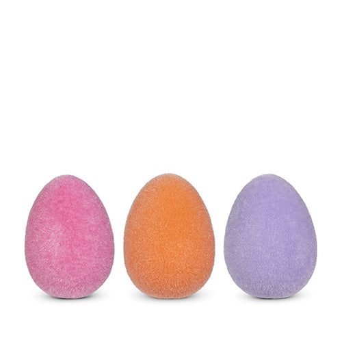 6-inch plastic egg with a sherbet-colored flocked finish.