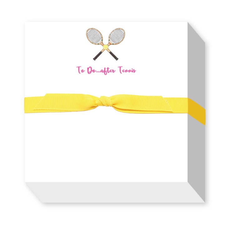Square Chubbie notepad with a white cover featuring black icon illustrations.