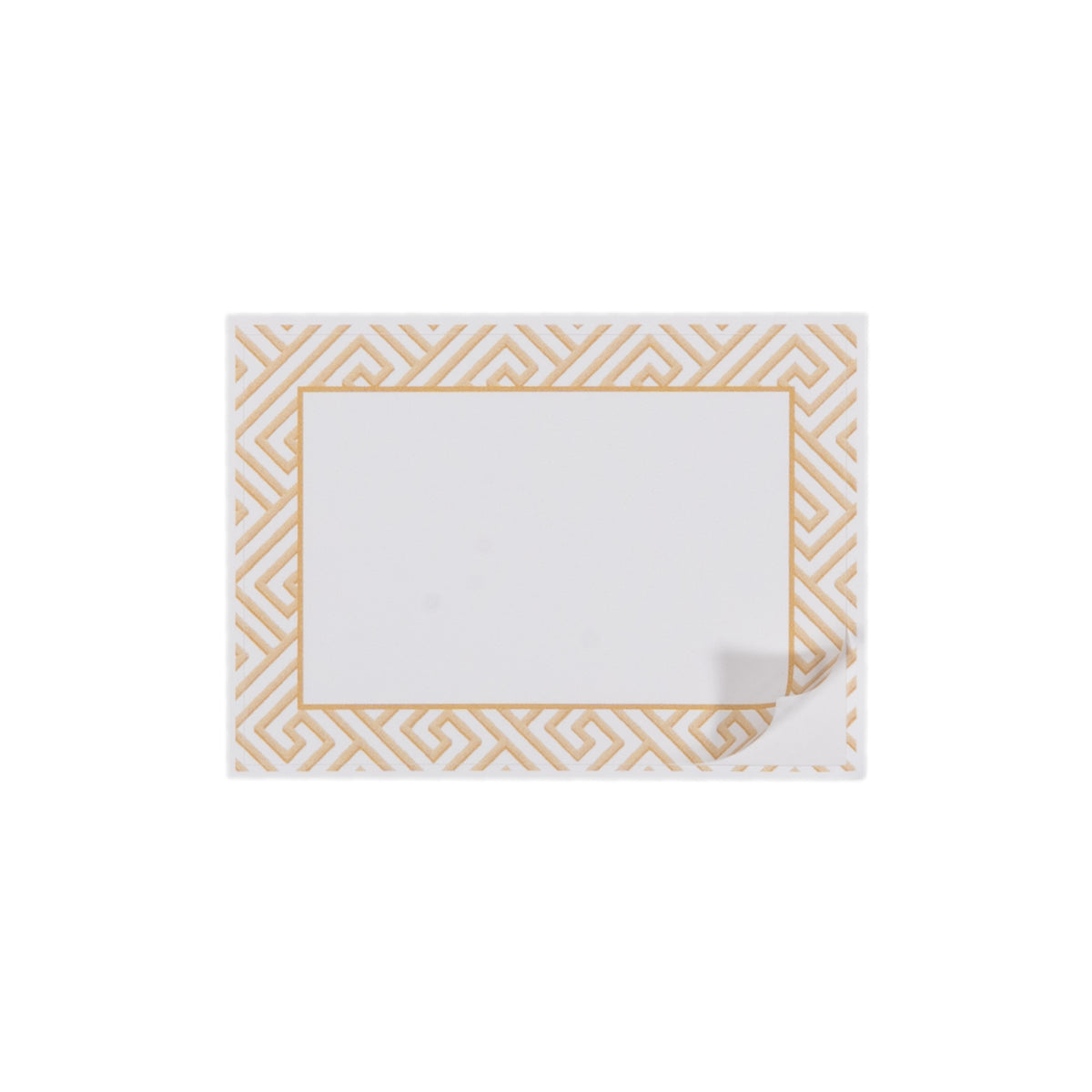 Gold fretwork adhesive label with self-adhesive backing