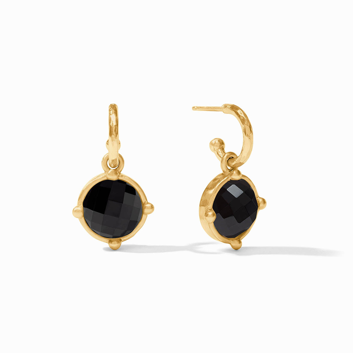 Honeybee Hoop & Charm earring featuring a gold-tone hoop with an attached bee charm and pearl bead.