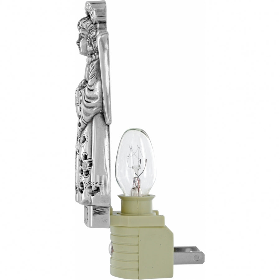 Silver plated Angel Heart night light with a four-watt bulb inside.