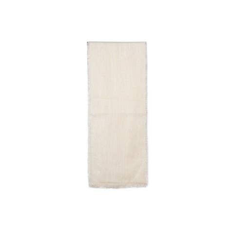 Gold Ivory Cotton Shimmer Table Runner with Fringe, 14 x 72 inches.