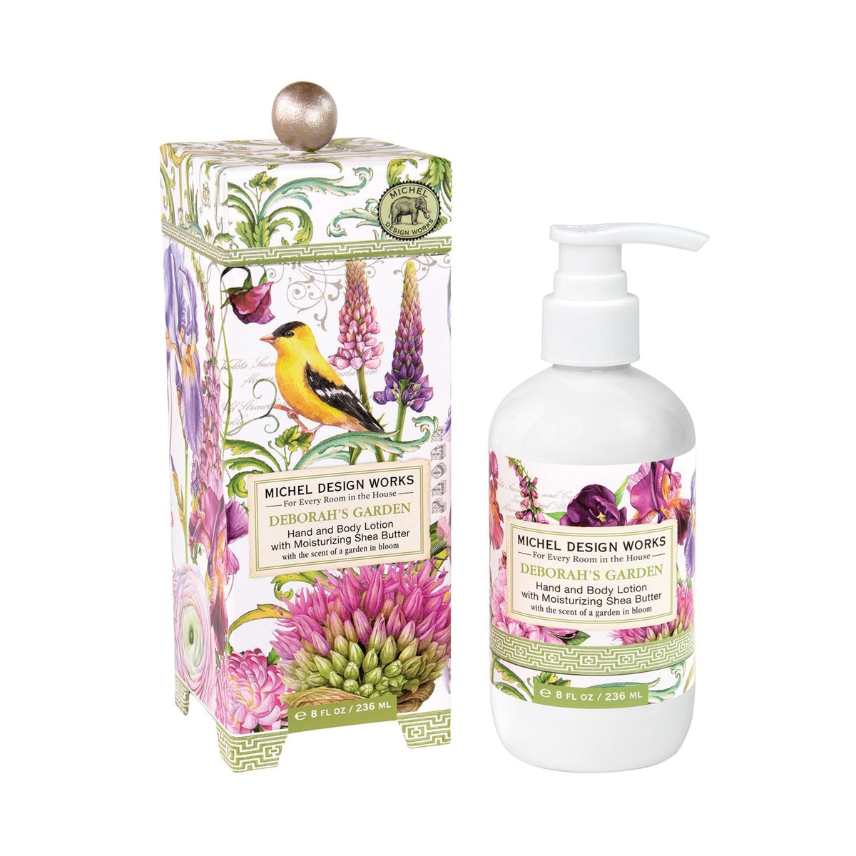 8 fl oz hand lotion bottle with aromatic peony scent