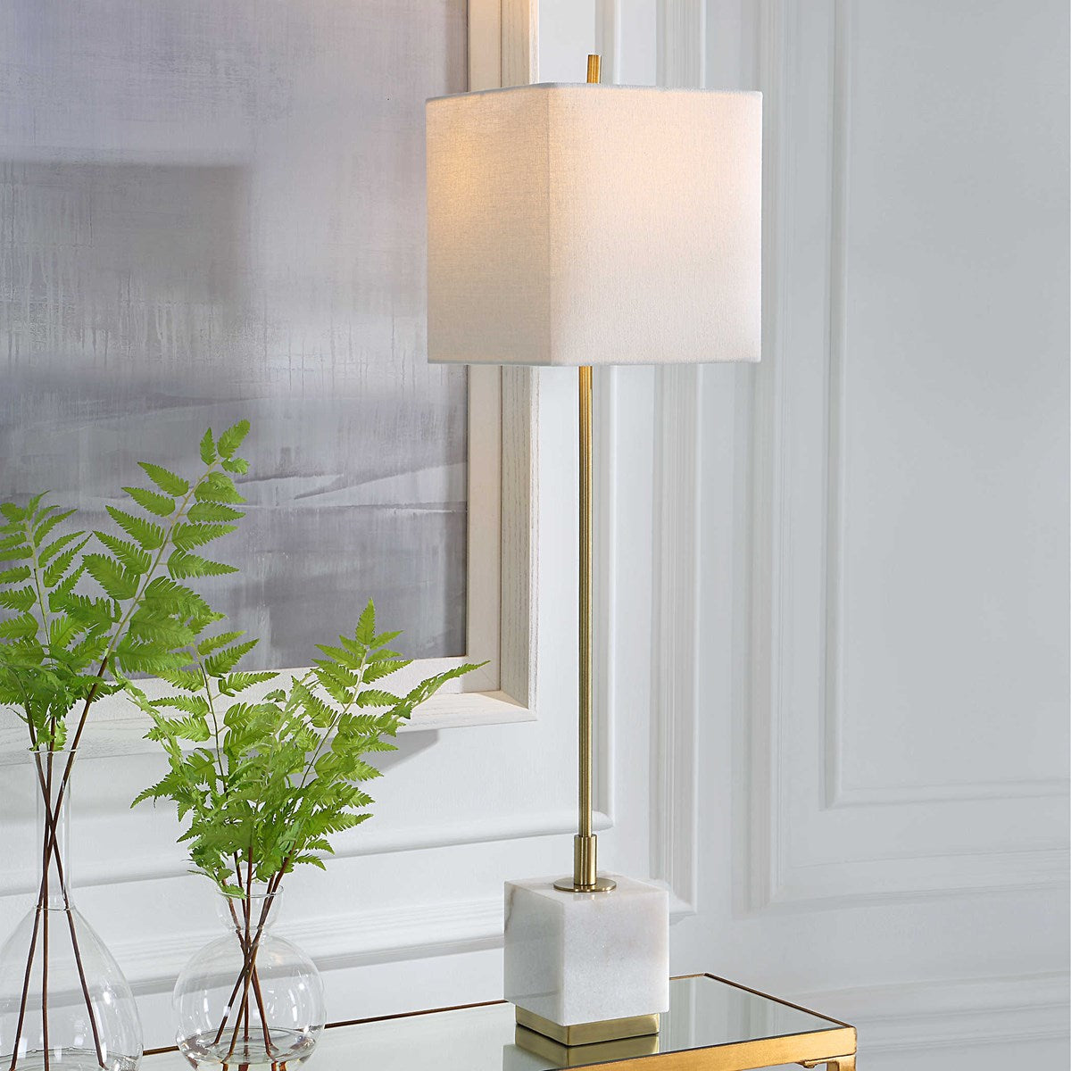 Brass Buffet lamp with on-off socket switch