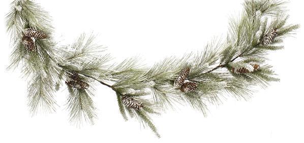 6-foot frosted white pine garland with mixed green needles