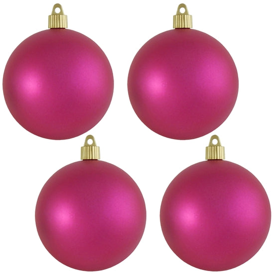 Pink shatterproof ornament with a glossy finish designed for indoor or outdoor use.