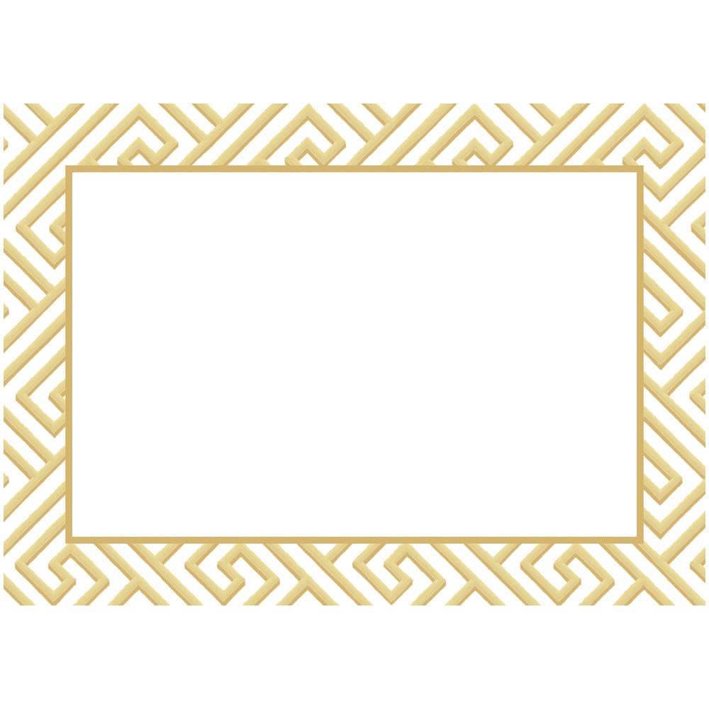 Gold fretwork adhesive label with self-adhesive backing